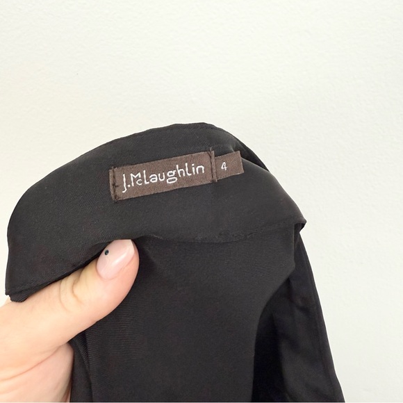 J. McLaughlin Zahara Black Satin Midi Skirt – Size 4 - Picture 3 of 5